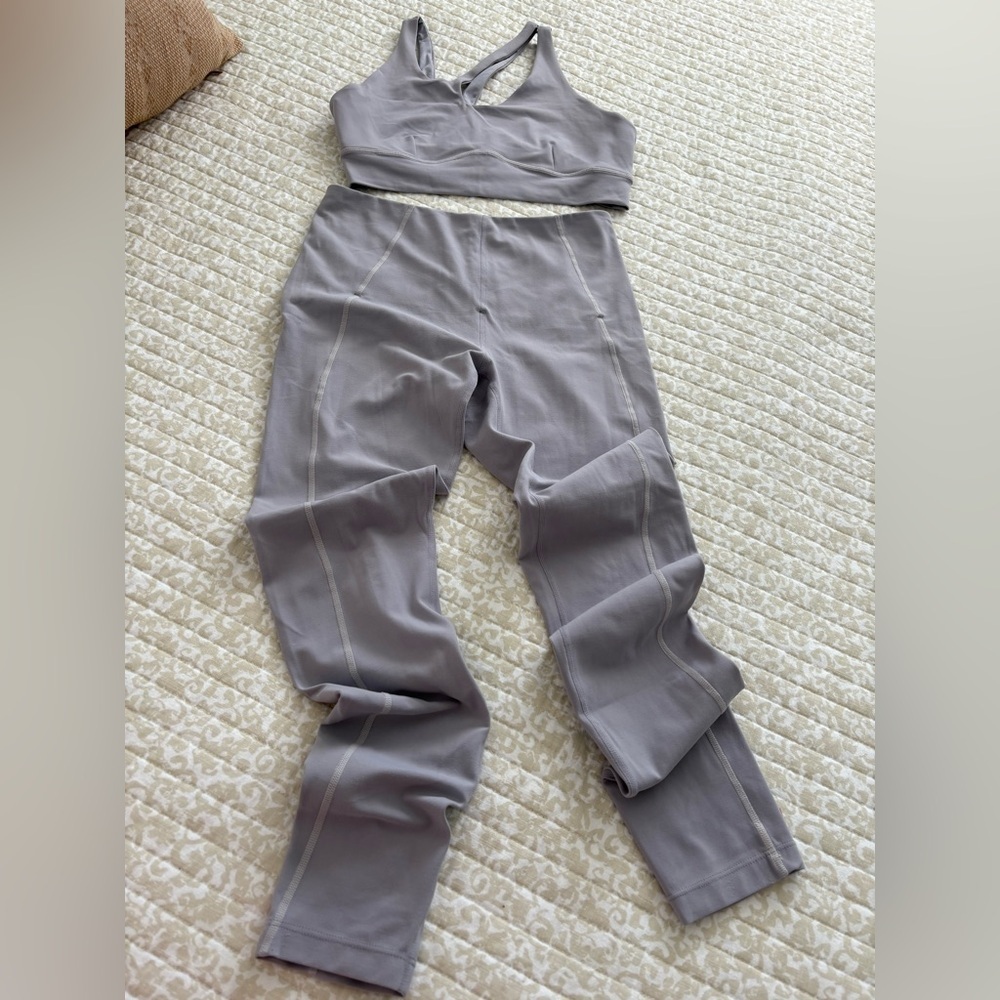Zella Full Length Studio Luxe High Waist Legging | Grey Lilac | M - Picture 8 of 12